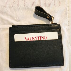 VALENTINO ROCKSTUD CALFSKIN CARD HOLDER